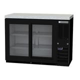 Beverage Air BB48HC-1-GS-S-27 48" Bar Refrigerator - 2 Sliding Glass Doors, Stainless, 115v, Stainless Steel