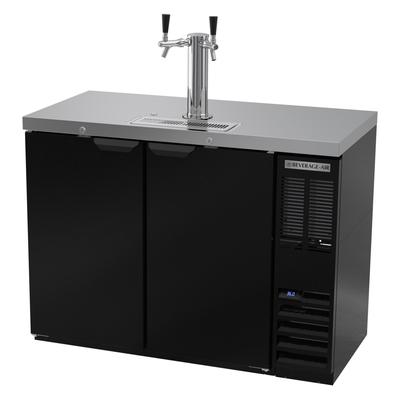 Beverage-Air DD48HC-1-B 48" Kegerator Commercial Beer Dispenser w/ 2 Keg Capacity - 2 Column, Black, 115v, Holds 2 Kegs