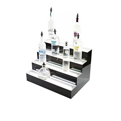 Beverage-Air LBD3-24L 3 Tier Liquor Display w/ LED Lighting - 18 Bottle Capacity, Acrylic, Black