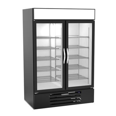 Beverage-Air MMF49HC-1-B 52" 2 Section Display Freezer w/ Swing Doors - Bottom Mount Compressor, Black, 115v