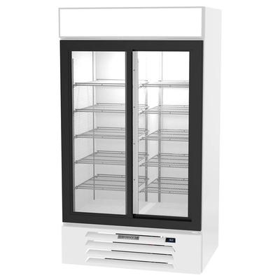 Beverage-Air MMR38HC-1-W 43 1/2" MarketMax 2 Section Glass Door Merchandiser - 2 Sliding Doors, White, 115v
