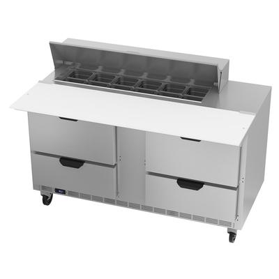 Beverage Air SPED60HC-12C-4 60" Sandwich/Salad Prep Table w/ Refrigerated Base, 115v, Stainless Steel