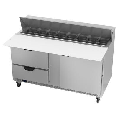 Beverage Air SPED60HC-16C-2 60" Sandwich/Salad Prep Table w/ Refrigerated Base, 115v, Stainless Steel