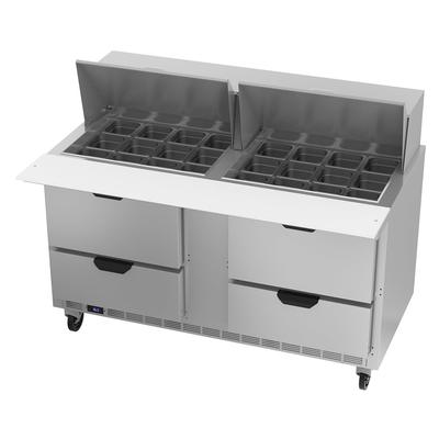 Beverage Air SPED60HC-24M-4 60" Sandwich/Salad Prep Table w/ Refrigerated Base, 115v, Stainless Steel