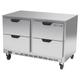 Beverage Air UCRD48AHC-4 Hydrocarbon Series 48" W Undercounter Refrigerator w/ (2) Sections & (4) Drawers, 115v, Stainless Steel