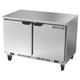 Beverage Air WTRF48AHC-1-SA-A-FLT Hydrocarbon Series 48" Worktop Refrigerator/Freezer w/ (2) Sections, 115v, Flat Top, 115 V, Silver