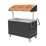Lakeside 668 Food Cart for Breakfast w/ Overshelf, 54 3/4"L x 28 1/2"W x 67"H, Stainless, Silver