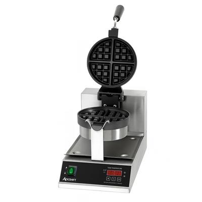 Adcraft BWM-7/R Single Classic Belgian Commercial Waffle Maker w/ Cast Aluminum Grids, 1080W, 7" Grids, 1.25" Thick Waffles, Stainless Steel, 120 V