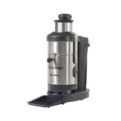 Robot Coupe J100 Table Top Centrifugal Juicer w/ 7 2/5 qt Waste Container & Auto Feed, Silver, 120 V