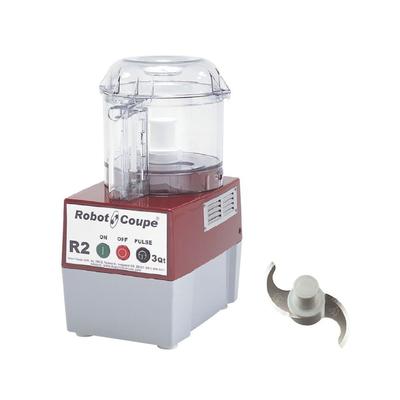 Robot Coupe R2BCLR Cutter Commercial Mixer w/ 3 qt Clear Bowl, Smooth Edge S-Blade & 1 Speed, 120 V