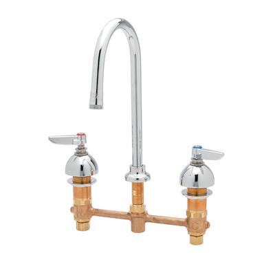 Advance Tabco K-132 Heavy Duty Gooseneck Faucet - 3 Hole 4" On Center, 5 1/2" Spout, Chrome