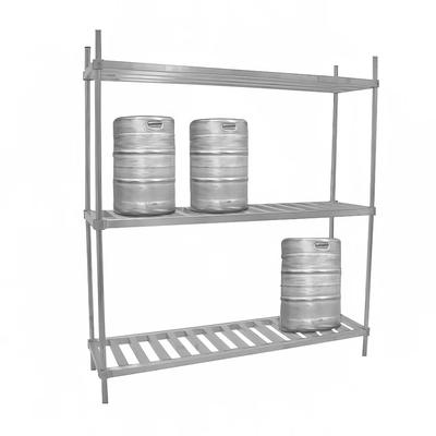 Advance Tabco KR-93-X 3 Level Keg Rack w/ 3 Keg Capacity, 93" x 20" x 76", Silver