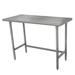 Advance Tabco TELAG-304 48" 16 ga Work Table w/ Open Base & 430 Series Stainless Steel Flat Top, Galvanized Legs