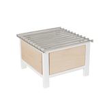 Cal-Mil 22412-71 Square Chafer Alternative - 10"W x 10"D x 6 3/4"H, Maple Wood/White Metal, Beige