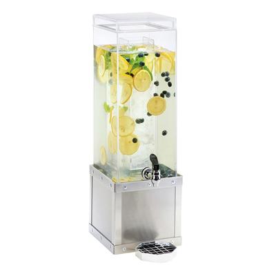 Cal-Mil 3394-3-55 3 gal Beverage Dispenser w/ Ice Tube - Plastic Container, Stainless Base, Silver
