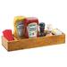 Cal-Mil 3669-99 3 Compartment Rectangular Condiment Caddy - Wood, Brown