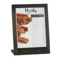 Cal-Mil 3825-811-87 Tabletop Menu Card Holder - 8 1/2" x 11", Oak, Dark Gray