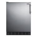 Summit CT66BK2SSLHD 5 cu ft Undercounter Refrigerator & Freezer w/ Solid Door - Stainless, 115v, Silver