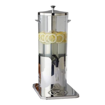 American Metalcraft JUICE5 1 1/3 gal Beverage Dispenser w/ Ice Tube - Plastic Container, Stainless Base, Silver