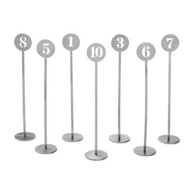 American Metalcraft NSC50 10" Number Stand w/ #41-50 Cards - Stainless Steel