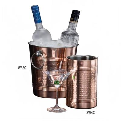 American Metalcraft SW4C 7 1/4" Wine Cooler - Copper Plated Stainless Steel, Hammered Finish, Silver