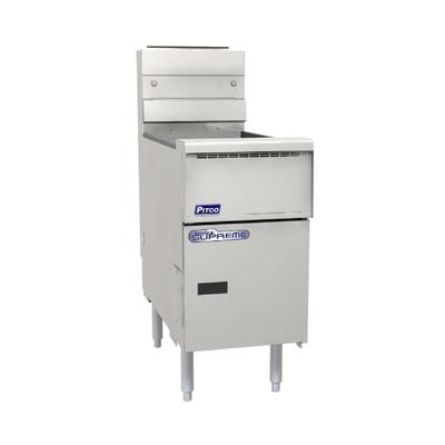 Pitco SSH55R-4FD NG Commercial Gas Fryer - (4) 50 lb Vats, Floor Model, NG, Stainless Steel, Gas Type: NG