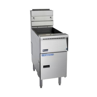 Pitco SSH60-4FD Solstice Supreme Commercial Gas Fryer - (4) 60 lb Vats, Floor Model, NG, Stainless Steel, Gas Type: NG