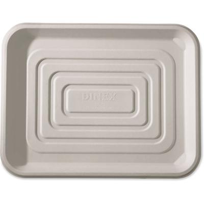 Dinex DXTR1418D42 Rectangular Disposable Tray - 14" x 18", Bagasse, Ivory, Compostable, White