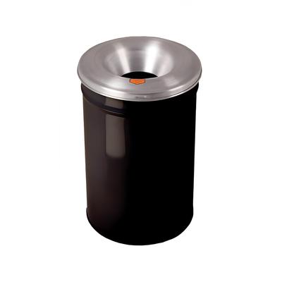 Justrite 26655K 55 gallon Cease-Fire Safety Waste Receptacle w/ Aluminum Head - Steel, Black