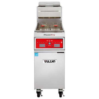 Vulcan 1VK45A NG Commercial Gas Fryer - 50 lb Vat, Floor Model, Natural Gas, Solid State Analog Controls, 70,000 BTU, Stainless Steel, Gas Type: NG