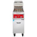 Vulcan 1VK85A Commercial Gas Fryer - (1) 90 lb Vat, Floor Model, Natural Gas, Solid State Analog Controls, 90, 000 BTU, Stainless Steel, Gas Type: NG