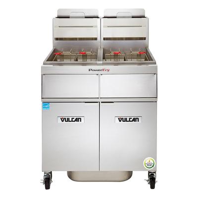 Vulcan 2TR65AF Commercial Gas Fryer - (2) 70 lb Vats, Floor Model, Natural Gas, Stainless Steel, Gas Type: NG