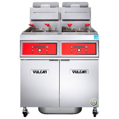 Vulcan 2VK65CF LP Commercial Gas Fryer - (2) 70 lb Vats, Floor Model, Liquid Propane, Computer Controls, Stainless Steel, Gas Type: LP
