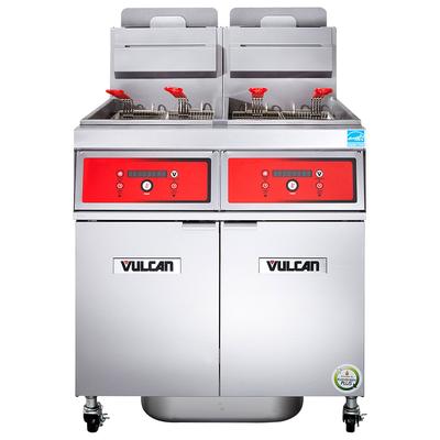 Vulcan 2VK85DF Commercial Gas Fryer - (2) 90 lb Vats, Floor Model, Natural Gas, 170-180-lb. Capacity, Stainless Steel, Gas Type: NG