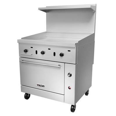 Vulcan 36C-36GT LP 36" Commercial Gas Range w/ Full Griddle & Convection Oven, Liquid Propane, Stainless Steel, Gas Type: LP, 115 V