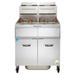 Vulcan 3TR45DF Commercial Gas Fryer - (3) 50 lb Vats, Floor Model, Natural Gas, KleenScreen Filtration, 210, 000 BTU, Stainless Steel, Gas Type: NG