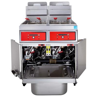 Vulcan 3VK65CF LP Commercial Gas Fryer - (3) 70 lb Vats, Floor Model, Liquid Propane, Stainless Steel, Computer Controls & KleenScreen Filtration, Gas Type: LP