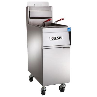 Vulcan 4TR65AF LP Commercial Gas Fryer - (4) 70 lb Vats, Floor Model, Liquid Propane, Solid State Analog Controls & KleenScreen Filtration, 320,000 BTU, Stainless Steel, Gas Type: LP