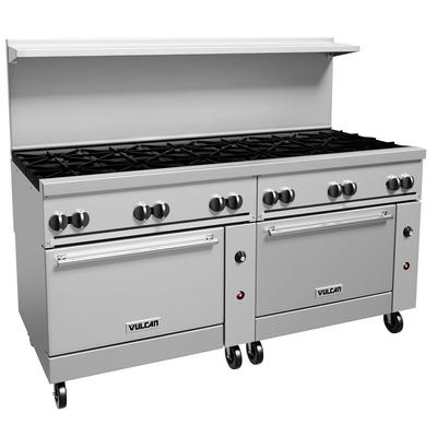Vulcan 72SC-12B NG 72" 12 Burner Commercial Gas Range w/ 1 Standard Oven & 1 Convection Oven, Natural Gas, 430,000 BTU, Stainless Steel, Gas Type: NG