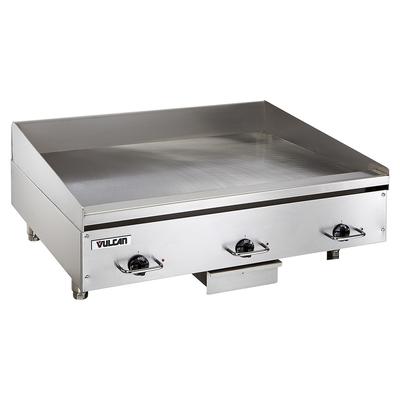 Vulcan HEG36E 208/1 36" Electric Commercial Griddle w/ Thermostatic Controls - 1/2" Steel Plate, 208v/1ph, Stainless Steel