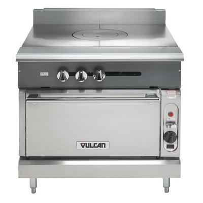Vulcan V2P36C LP 36" Commercial Gas Range w/ 2 Planchas & Convection Oven, Liquid Propane, Stainless Steel, Gas Type: LP