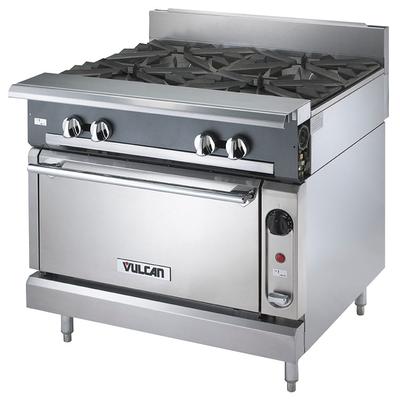 Vulcan V4B36C LP 36" 4 Burner Commercial Gas Range w/ Convection Oven, Liquid Propane, 4 Burners, Stainless Steel, Gas Type: LP, 115 V