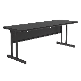 Correll CS2460-07-09-09 Rectangular Desk Height Work Station, 60"W x 24"D - Black Granite/Black T-Mold
