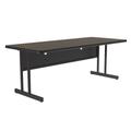 Correll CS3072-01-09-09 Rectangular Desk Height Work Station, 72"W x 30"D - Walnut/Black T-Mold, Brown