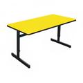 Correll CSA2448-38 Desk Height Work Station, 1 1/4" Top, Adjust to 29", 48" x 24", Yellow/Black