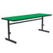 Correll CSA2460-39-09-09 Rectangular Adjustable Height Work Station, 60"W x 24"D - Green/Black T-Mold