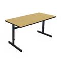 Correll CSA3060-16 Desk Height Work Station, 1 1/4" Top, Adjust to 29", 60" x 30", Fusion Maple/Black, Brown