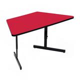 Correll CSA3060TR-35 Desk Height Work Station, 1 1/4" Top, Adjust to 29", 60" x 30", Red/Black