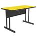 Correll WS2448-38-09-09 Rectangular Desk Height Work Station, 48"W x 24"D - Yellow/Black T-Mold