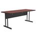 Correll WS3060-21-09-09 Rectangular Desk Height Work Station, 60"W x 30"D - Cherry/Black T-Mold, Red